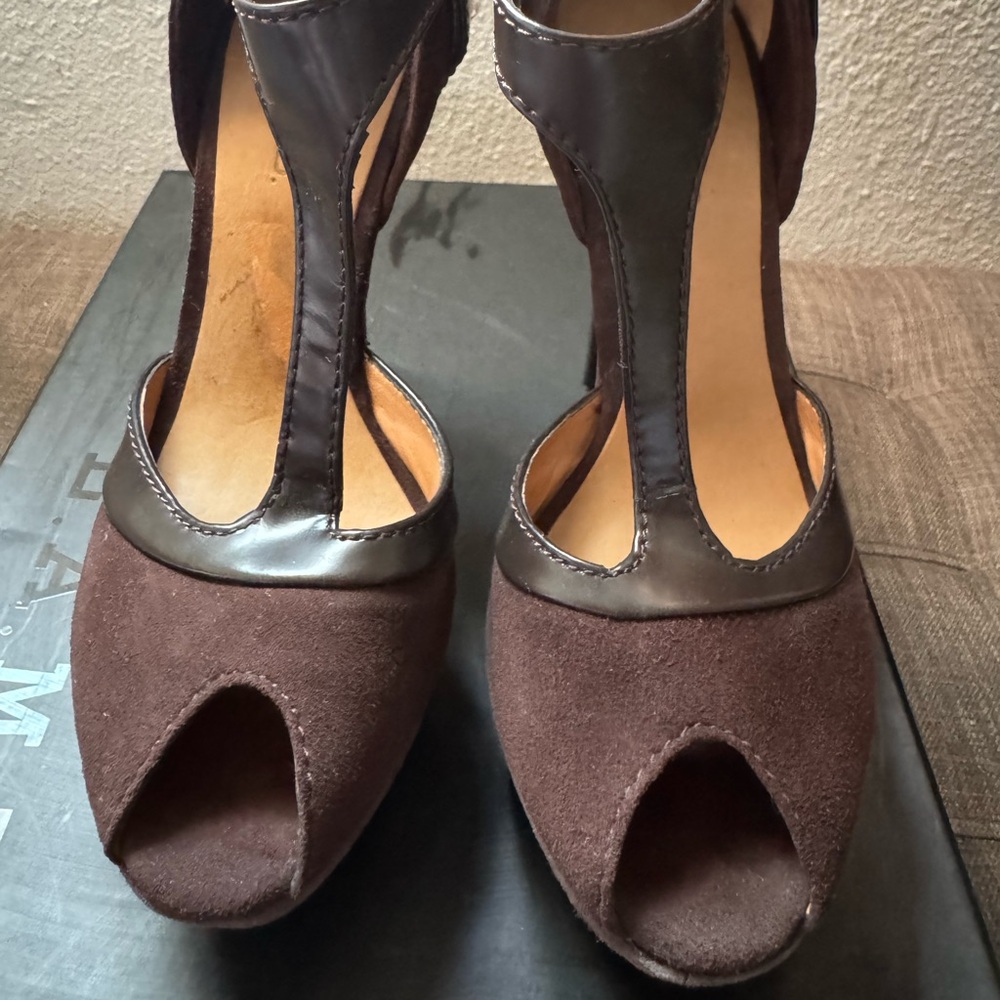 L.A.M.B. Brown, light brown & brown Leather Contrast Stiletto